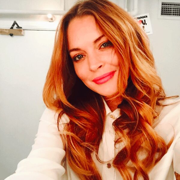 Lindsay Lohan is a huge fan of selfies on her Instagram page, @lindsaylohan. She poses for her Speed the Plow performance in London. And, she's still rockin' her red hair! 