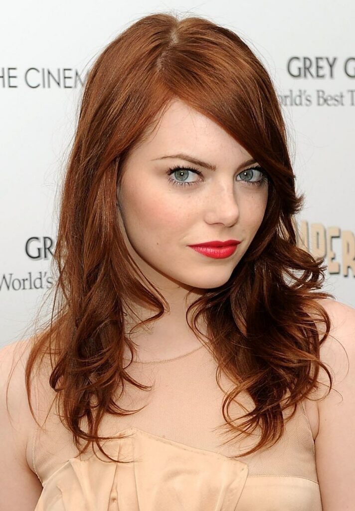 emma stone curly red hair