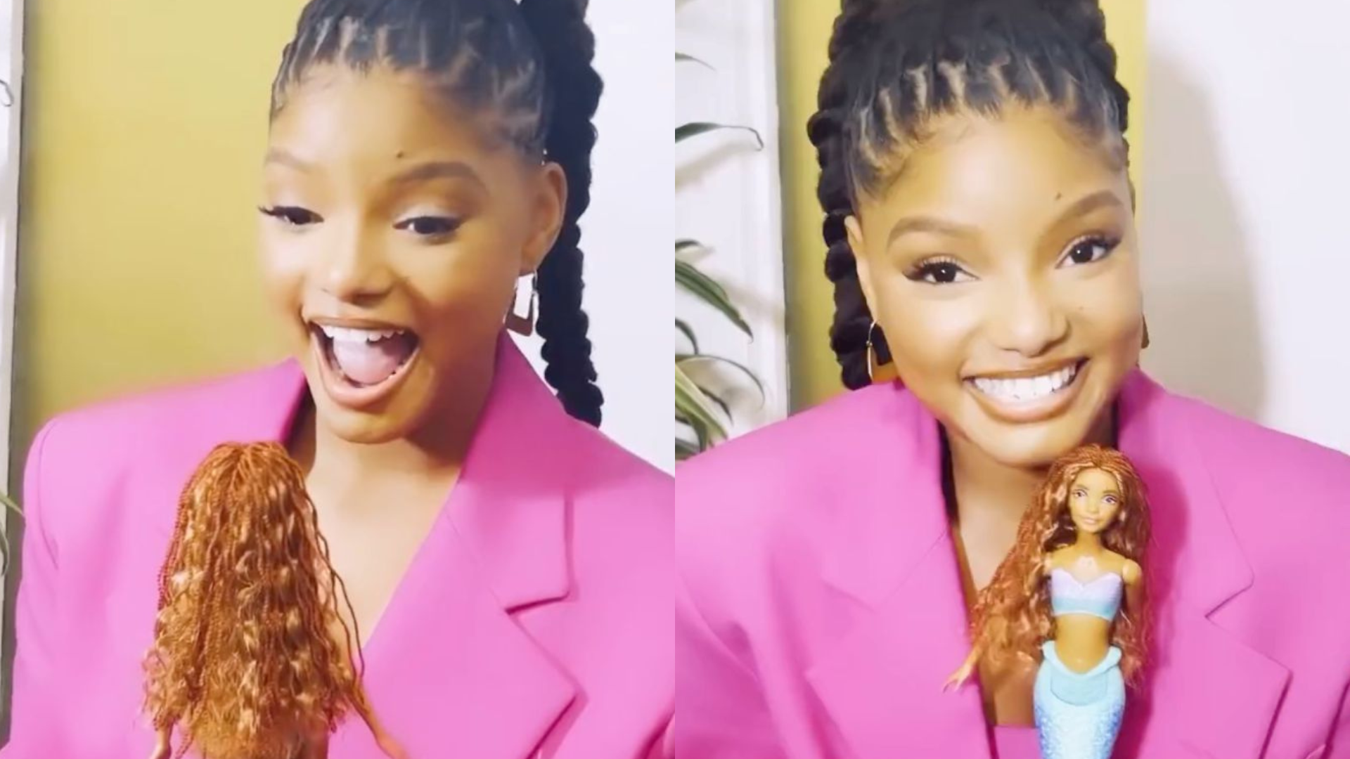 Watch Halle Bailey’s Heartwarming Reaction to the New Ariel Doll