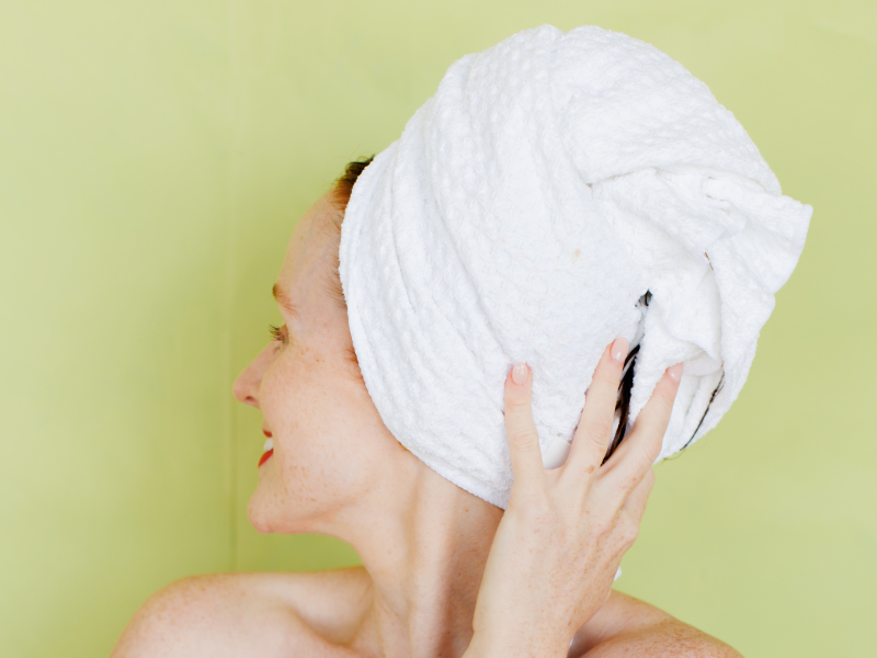 soft microfiber hair towel redhead